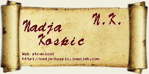 Nadja Košpić vizit kartica
